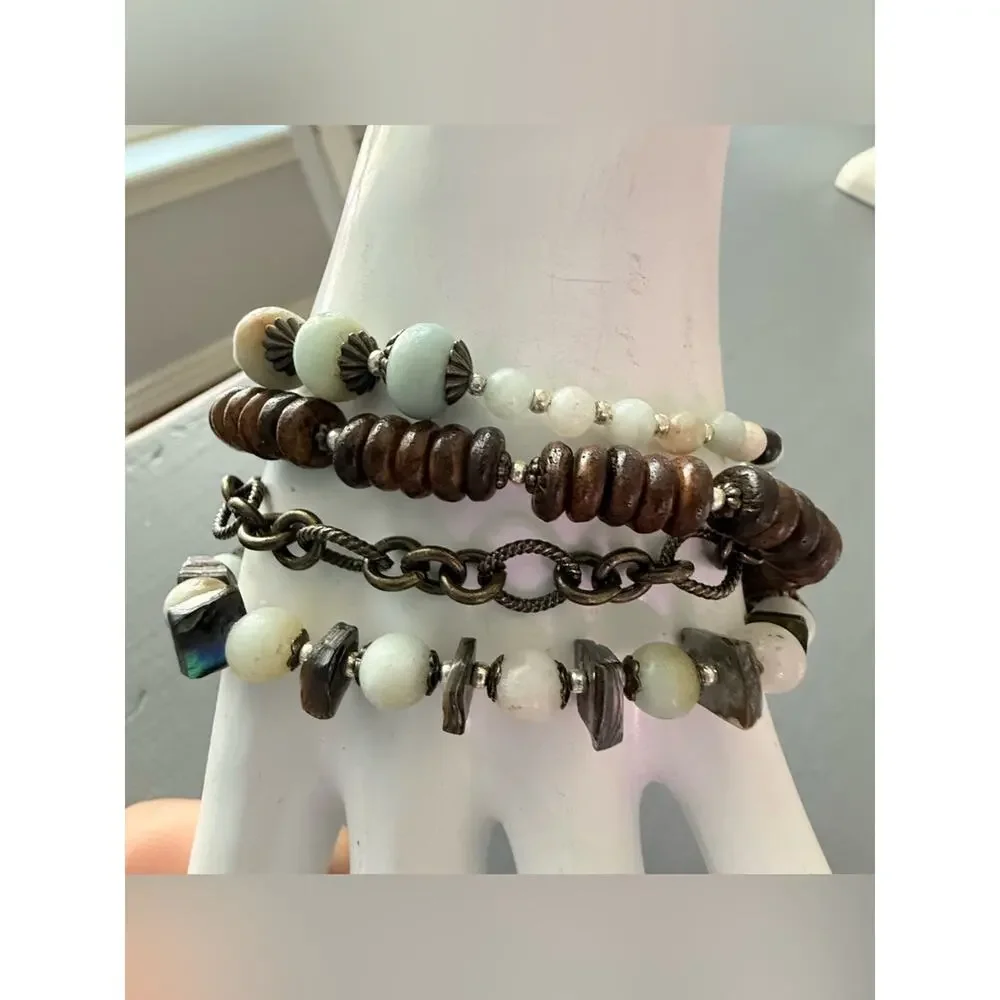Anne Vaughan Multi Strand Stone Beaded Bracelet